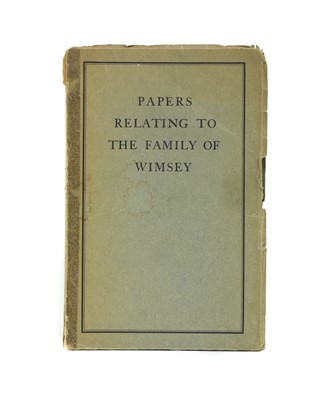 Lot 225 - Sayers, Dorothy: Papers Relating to the Family of Wimsey, edited by Matthew Wimsey.