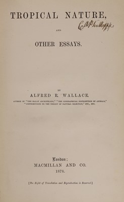 Lot 17 - WALLACE (Alfred Russel): 1- Island Life.