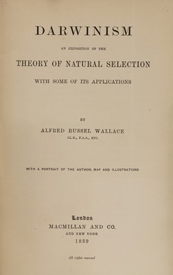 Lot 17 - WALLACE (Alfred Russel): 1- Island Life.