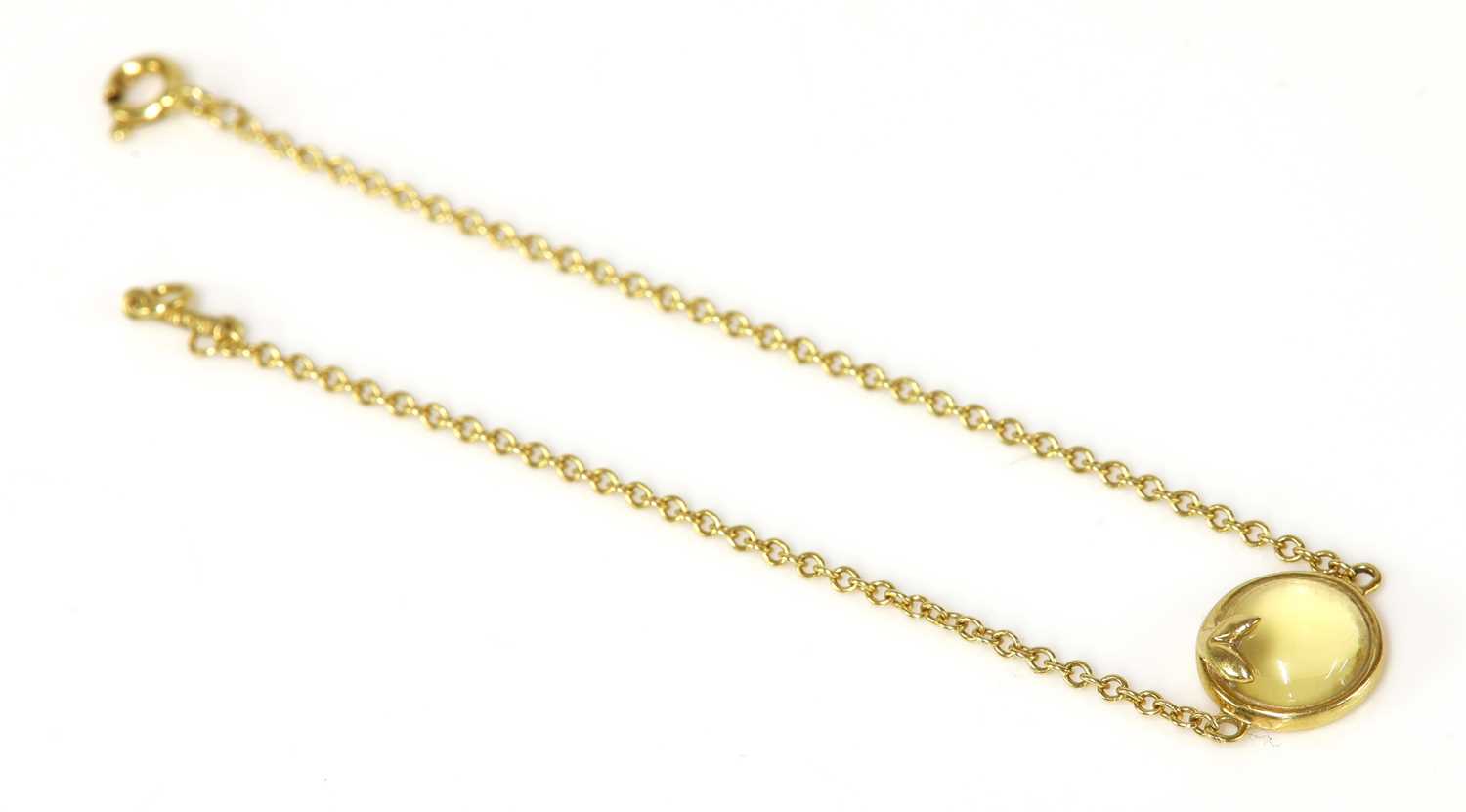 Lot 494 - A gold 'Olive Leaf' citrine bracelet by Tiffany & Co.