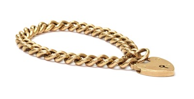 Lot 201 - A gold hollow curb link bracelet