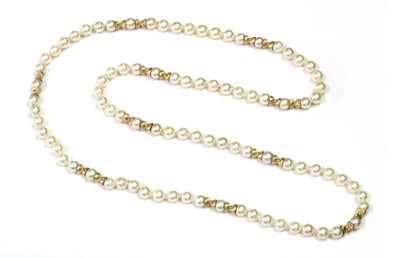 Lot 1253 - A single row uniform cultured pearl necklace