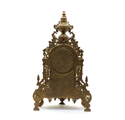 Lot 123 - A Louis XV revival brass cased mantel clock