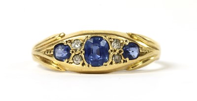 Lot 5 - A gold sapphire and diamond ring