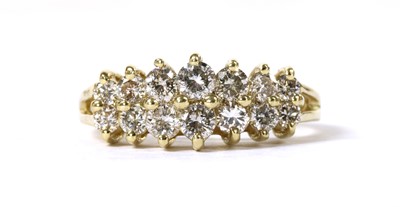 Lot 127 - A gold two row diamond ring