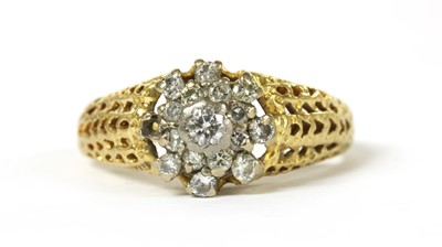Lot 63 - An 18ct gold diamond cluster ring
