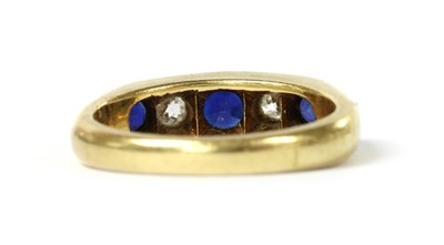 Lot 6 - A gold sapphire and diamond five stone ring