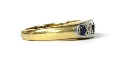 Lot 6 - A gold sapphire and diamond five stone ring