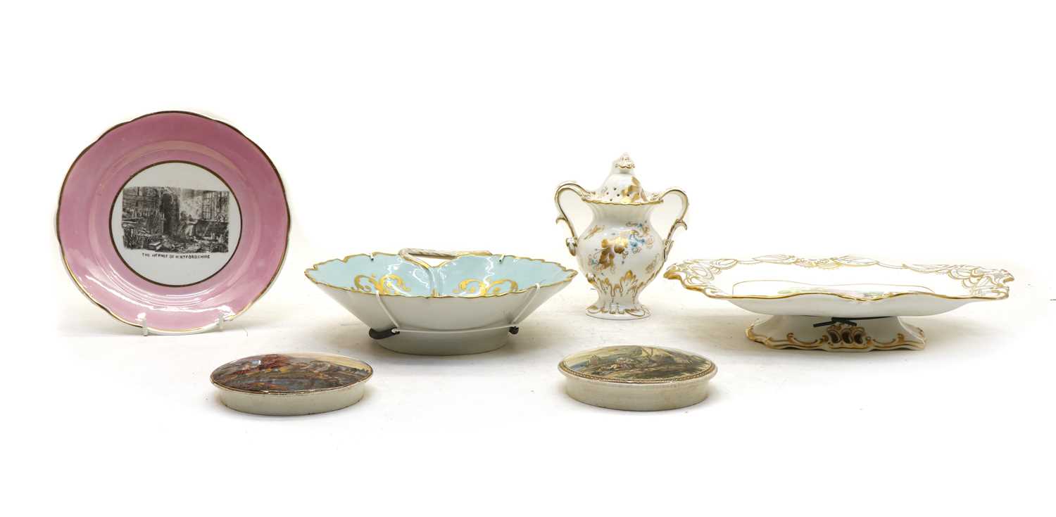 Lot 60 - Collection of 19th century plates and pot lids