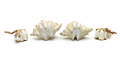 Lot 72 - A pair of Continental porcelain shell form cache dishes