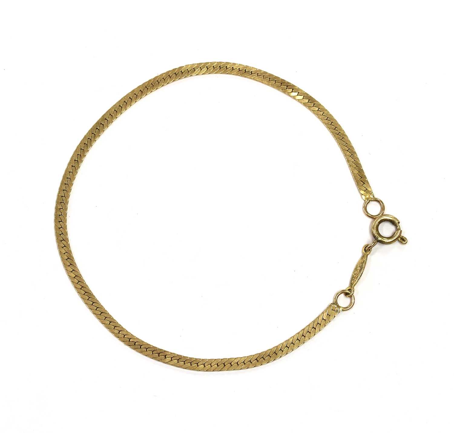 Lot 214 - A gold herringbone link bracelet