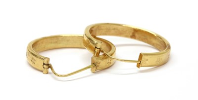 Lot 193 - A pair of gold hollow hoop earrings
