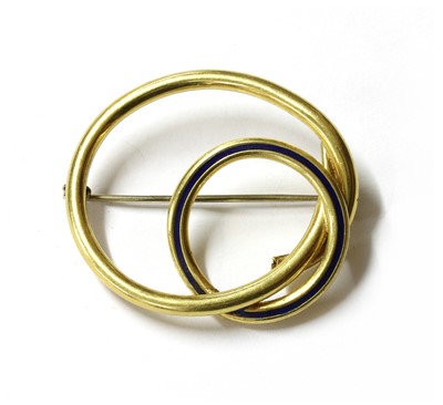 Lot 76 - An Italian gold enamel hollow brooch