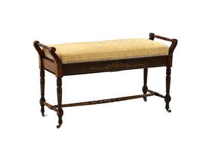 Lot 298 - An Edwardian inlaid mahogany duet piano stool