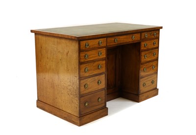 Lot 295 - A 19th century mahogany pedestal desk