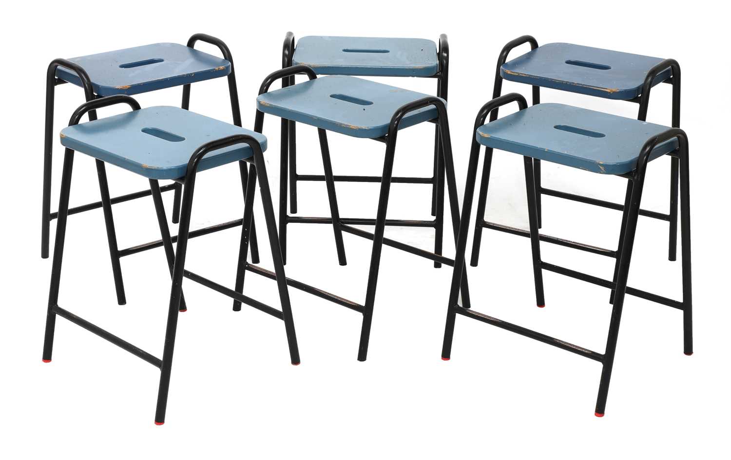 Lot 495 - A set of six 'Science lab' stools
