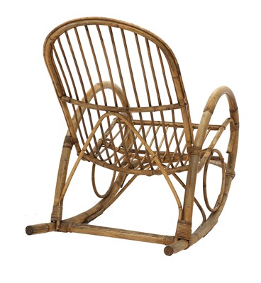 Lot 423 - A Dutch bamboo and rattan rocking chair