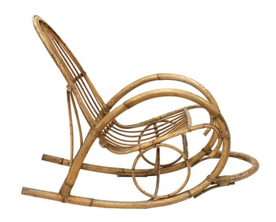 Lot 423 - A Dutch bamboo and rattan rocking chair