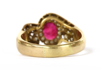 Lot 1149 - A gold ruby and diamond ring
