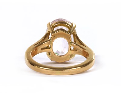 Lot 1164 - An 18ct gold single stone kunzite ring, by Mappin & Webb