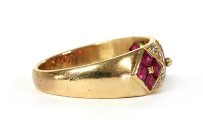 Lot 1154 - A gold ruby and diamond ring