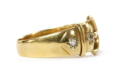 Lot 1002 - A Victorian 18ct gold diamond set buckle ring