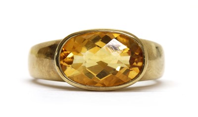 Lot 257 - A 9ct gold single stone citrine ring