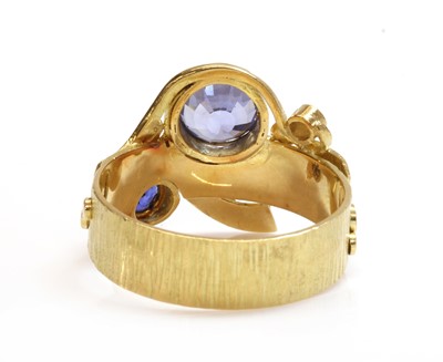 Lot 331 - An 18ct gold sapphire and diamond ring
