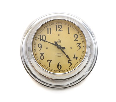 Lot 75 - A vintage design chrome cased wall clock