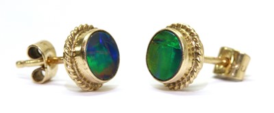 Lot 321 - A pair of gold opal doublet stud earrings