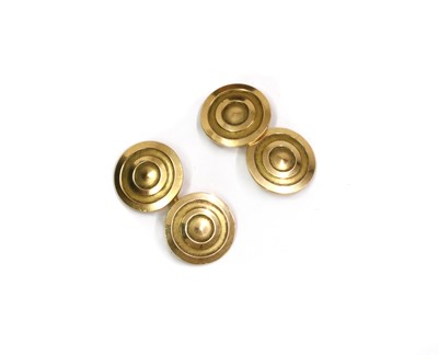 Lot 1293 - A pair of Italian gold target cufflinks