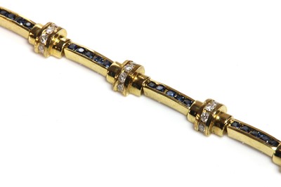 Lot 455 - An Austrian gold sapphire and diamond bracelet