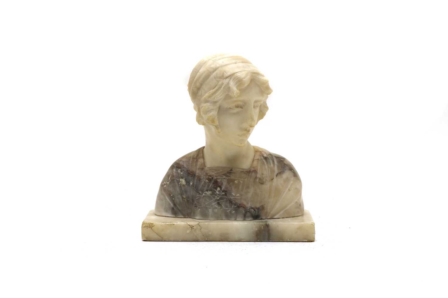 Lot 59 - An Italian carved marble and alabaster bust