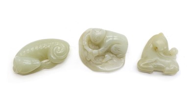 Lot 103 - Three Chinese jade carvings