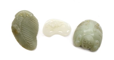 Lot 102 - Three Chinese jade pendants