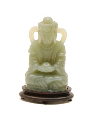 Lot 97 - A Chinese jade figure