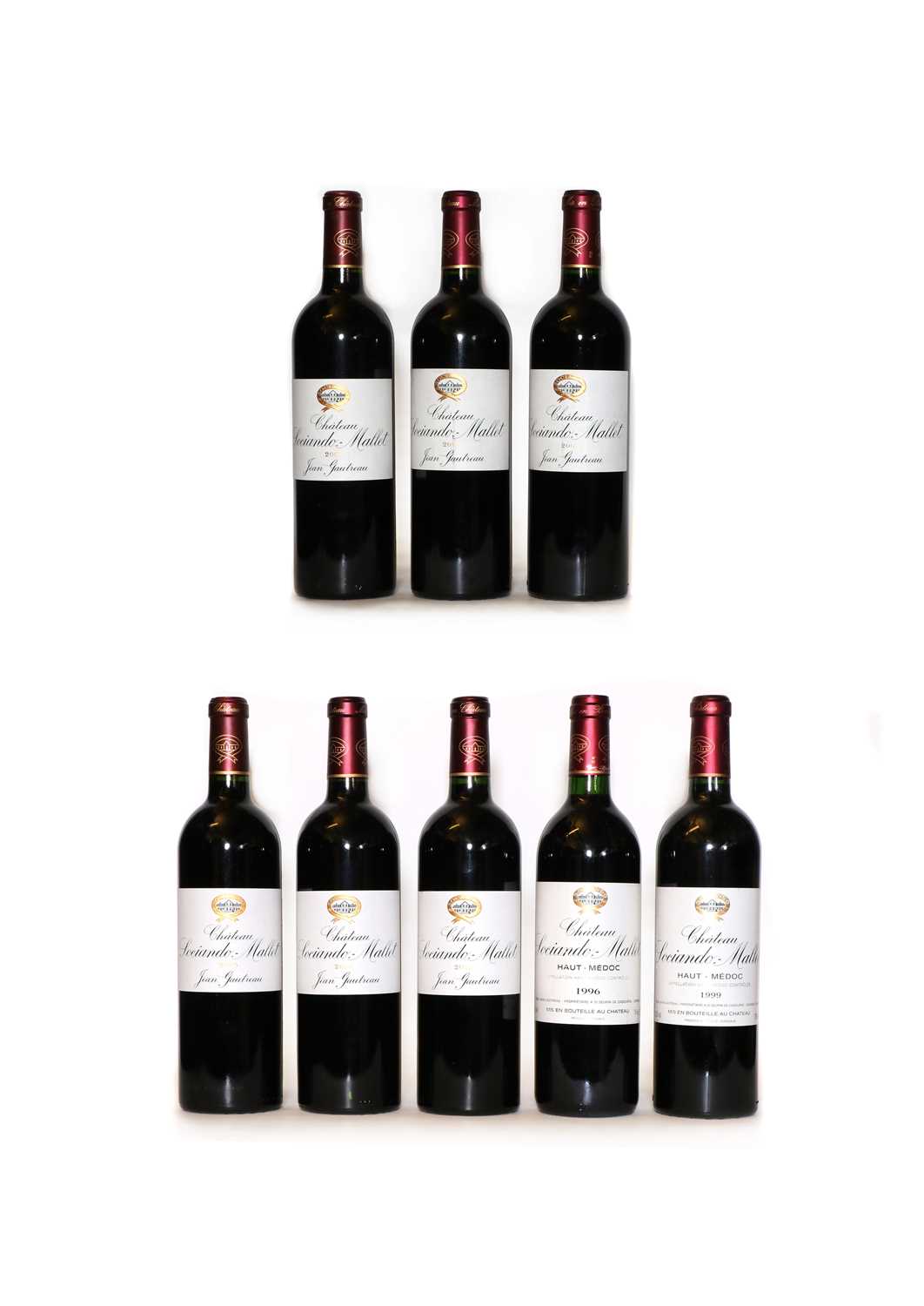 Lot 150 - Chateau Sociando Mallet, Haut Medoc, 1996, 1999, 2003, 2005 and 2009, (8 in total)