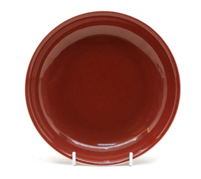 Lot 117 - A Chinese copper red-glazed dish