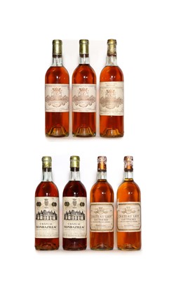 Lot 243 - Assorted Sweet Wines: Ch Filhot, 1974, two bottles and 1976, one bottle and four various others (7)