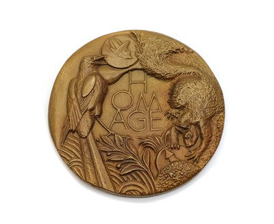Lot 76 - A bronze medallion 'Homage to Collectors'