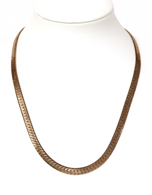Lot 188 - A 9ct gold herringbone link necklace