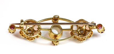 Lot 133 - A late Victorian diamond opal and ruby bar brooch