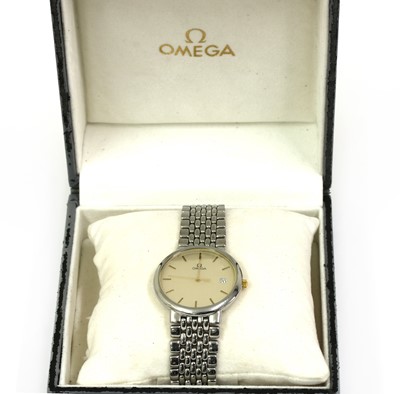 Lot 501 - A gentlemen's stainless steel Omega 'De Ville' quartz bracelet watch