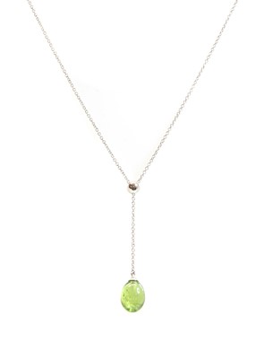 Lot 492 - A white gold 'Rainbow Drops' peridot pendant, by Tiffany & Co.