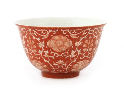 Lot 314 - A Chinese iron red-glazed bowl