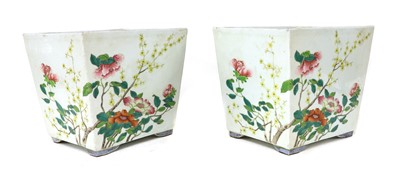 Lot 403 - A pair of Chinese famille rose planters
