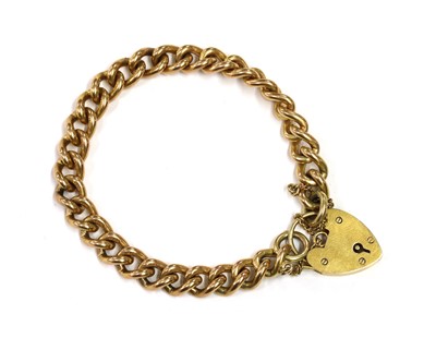 Lot 1166 - A 9ct gold curb bracelet
