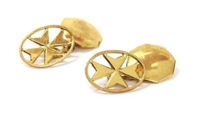 Lot 445 - A pair of gold Maltese cross cufflinks