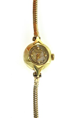 Lot 480 - A ladies’ 18ct gold Rodania mechanical bracelet watch