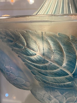 Lot 295 - A Lalique 'Dahlia' opalescent glass plafonnier